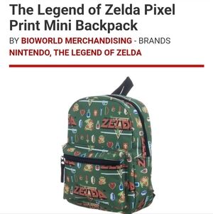 Bioworld Legend of Zelda Pixel Print Green Mini Backpack